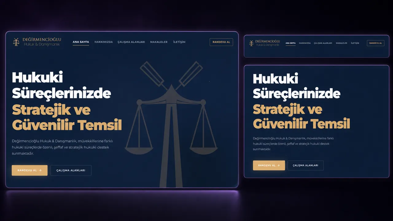 Değirmencioğlu Hukuk iç sayfa görünümü