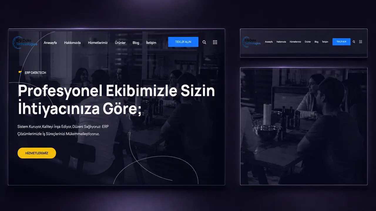 ERP Datatech iç sayfa görünümü
