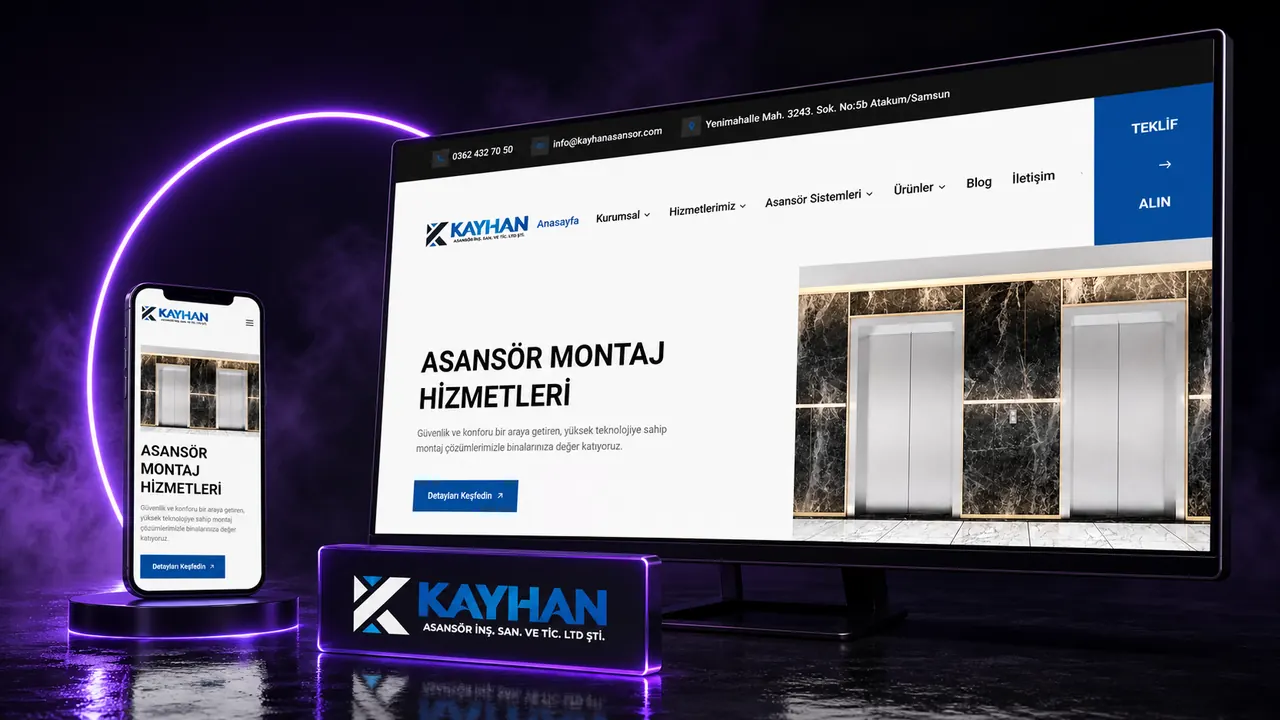 Kayhan Asansör web sitesi