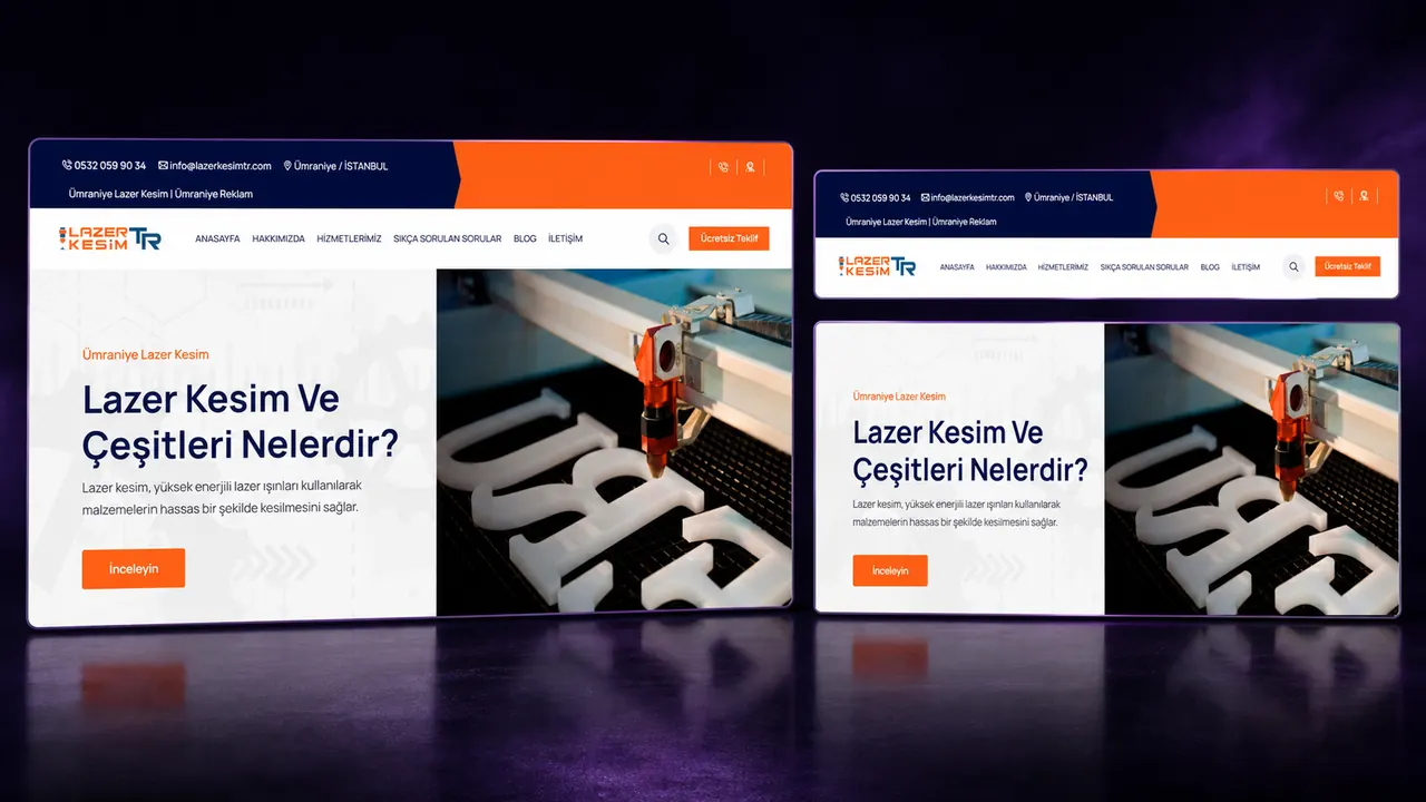Lazer Kesim TR iç sayfa görünümü